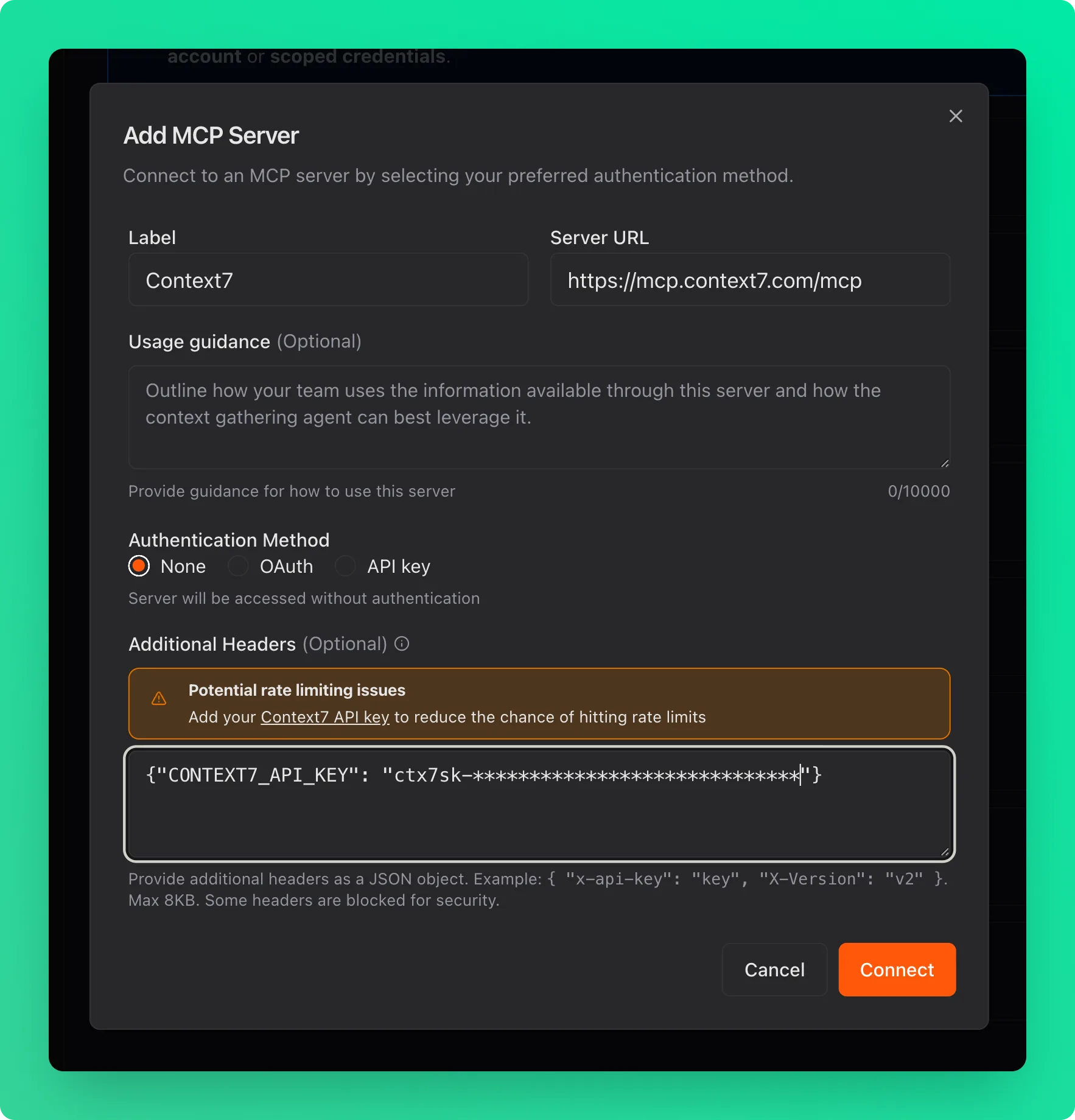 Add server modal